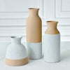 Modern Farmhouse Vases (Set of 3) - Boho Vases for Pampas Grass, Eucalyptus, Dry Flowers & Plants | Shelf Decoration, Mantel Decor, Table Centerpiece