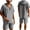 Gray, variant on GERsome Men's 2 Piece Lounge Sets Hoodie Short Sleeve Tops and Shorts Loungewear Summer Beach Vacation Matching Outfits S-3XL