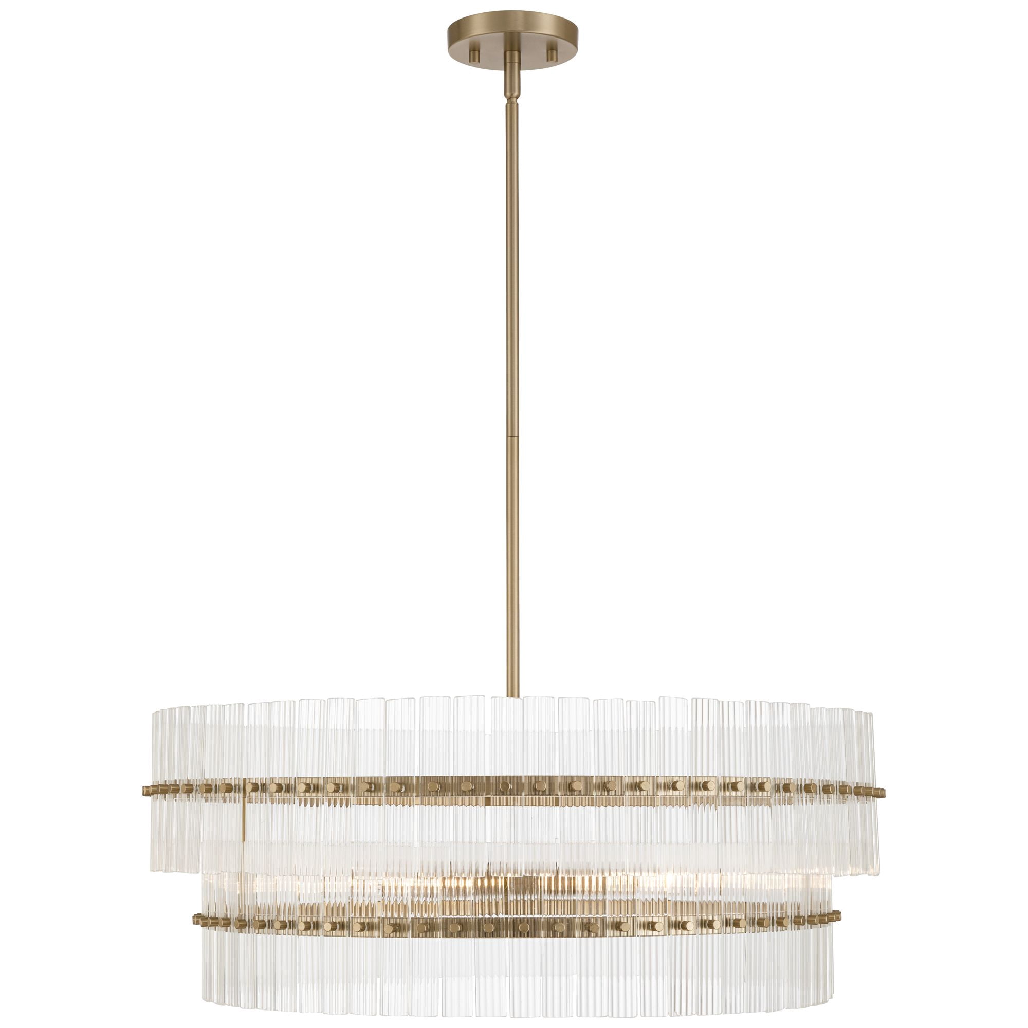 Possini Euro Design Possini Euro Emerson 26"W Matte Brass Glass 6-Light Tiered Chandelier