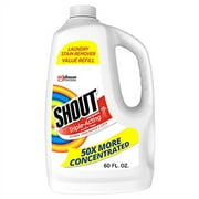 Shout Active Enzyme Laundry Stain Remover Spray, Triple-Acting Formula Clings, Penetrates, and Lifts 100+ Types of Everyday Stains - Prewash Refill 60oz