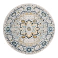 thumbnail image 3 of Unique Loom Madeline Vintage Collection Area Rug - Jackson (5' 3" Round Gray/Navy Blue), 3 of 7