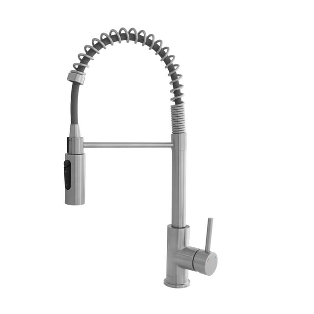 STYLISH Robinet de Cuisine à Bec Rétractable Milano avec Filtre à Eau. Brosse en Acier Inoxydable