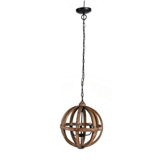 CC Home Furnishings 29" Brown Four-Light Pratt Sphere Chandelier