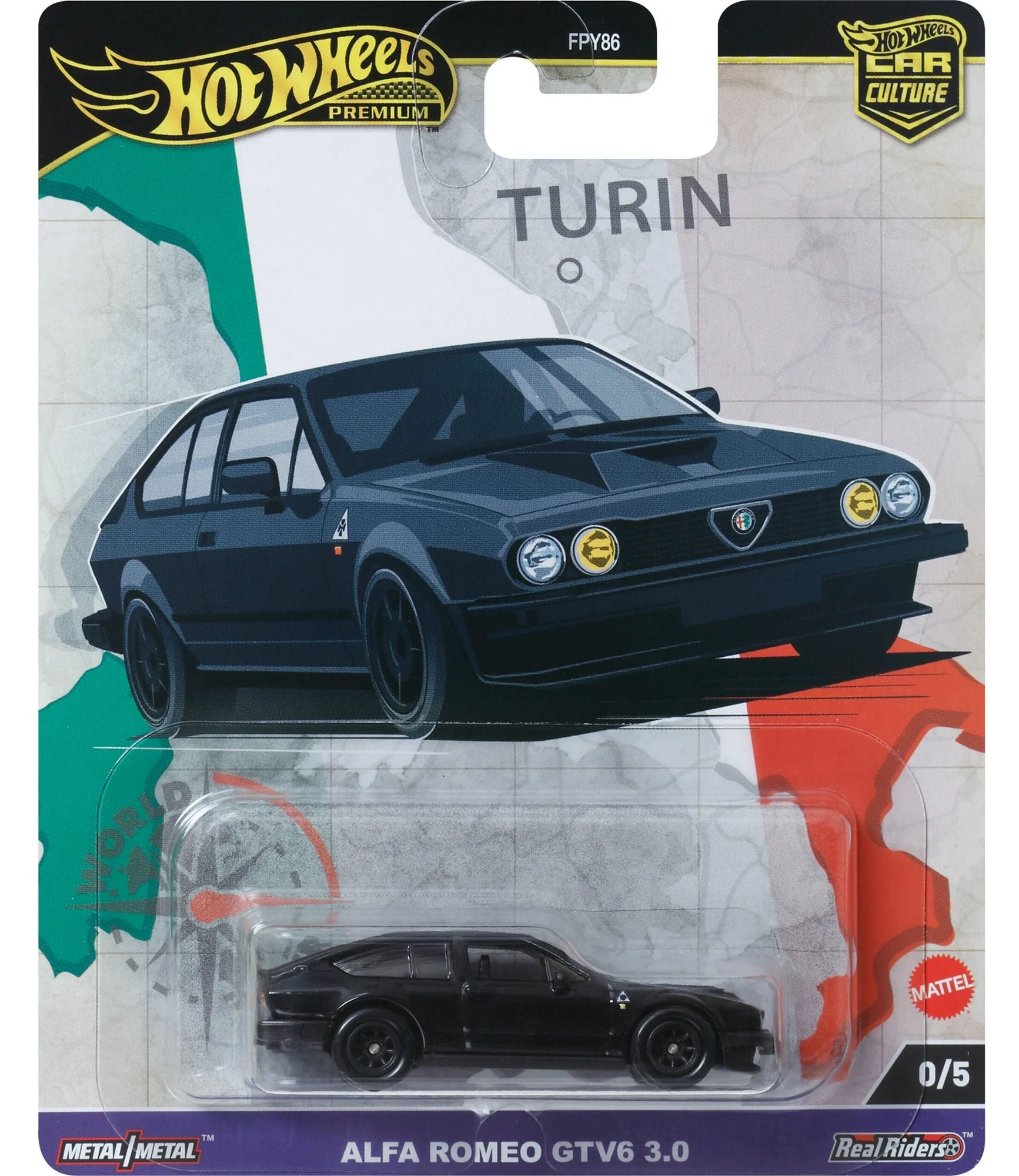 Hot Wheels Premium Car Culture 2024 World Tour - Alfa Romeo GTV6 3.0 - 0/5 Chase Black