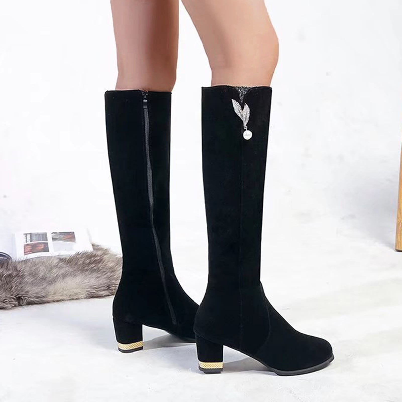 Knee high boot with golden tab | Boots & Booties | Women's | Ferragamo US
