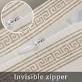 thumbnail image 5 of Cream Retro Greek Key Throw Pillow Covers, Soft Pillowcases with Invisible Zipper, Geometric Greece Ancient Farmhouse Rustic Square Pillow Cushion Covers for Living Room Couch Sofa Bed 26x26 Inches, 5 of 8