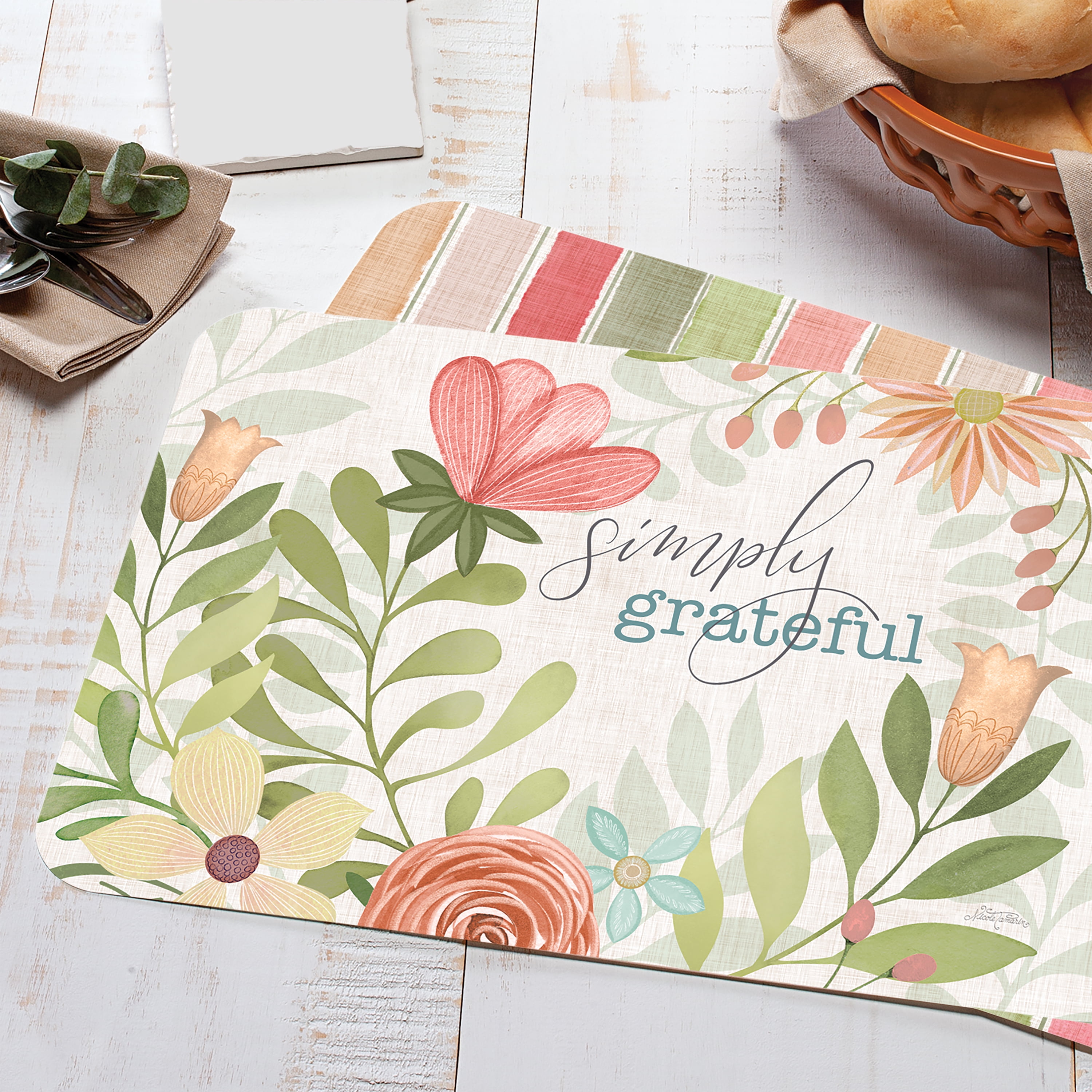 Conimar Simply Grateful Reversible Flexible Plastic Placemat