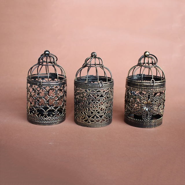 unbranded De Metal Hueco Marrón Con Para Colgar Romántica En