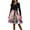 Pink, variant on Christmas Dresses for Women Women's Fashion Round Casual Slim Fit Christmas Print Large Swing Long Sleeve Dress with V Neck for Holiday Party,Blue,L