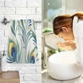 thumbnail image 7 of Yayeee 2 Pack Hand Towels for Bathroom 100% Cotton 16" x 28" Soft Absorbent Kitchen Towel, Peacock Feather, 7 of 7