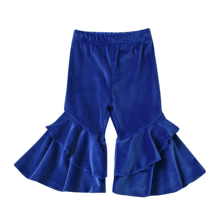 

Dr.Eam Infant Flared Toddler Infant Girls Winter Fashion Solid Fleece Pants Trousers Newborn For Babys Clothes Bottom Casual Relaxed Y2K Streetwear Blue 18 M-24 M
