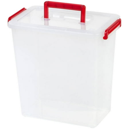IRIS Holiday Bow Box with Handle, Red