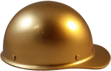 MSA SkullGuard Fiberglass Hard Hat- Cap Style With Staz On Suspension - Custom Gold