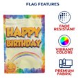thumbnail image 4 of America Forever Sunny Birthday Greeting Garden Flag, 12.5 x 18 inch Double Sided, Happy Birthday Flag, Rainbow Sun Design, Celebration Decoration, Party Time Yard Decor, 4 of 4