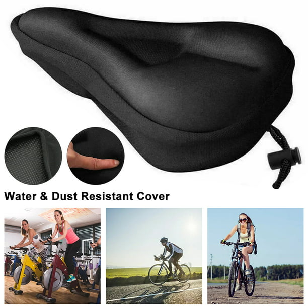 Cabina Home Bike Extra Comfort Gel Seat Pad Cushion Cover For Bicycle Saddle Water Dust Resistant Black Com - Gel Seat Cover For Cycle