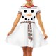 thumbnail image 3 of Vestido de Navidad con estampado de muñeco de nieve blanco para mujer, manga corta, elegante, Vintage, fiesta, bata, ropa informal para mujer, nuevo, 3 of 5