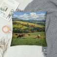 BCIIG Cattle Hillside Landscape Graphic Decorative Cushion Throw Pillow