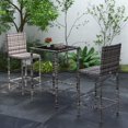 thumbnail image 2 of Outsunny 3 Piece Patio Rattan Bistro Set with Tempered Glass Tabletop, 2 of 10