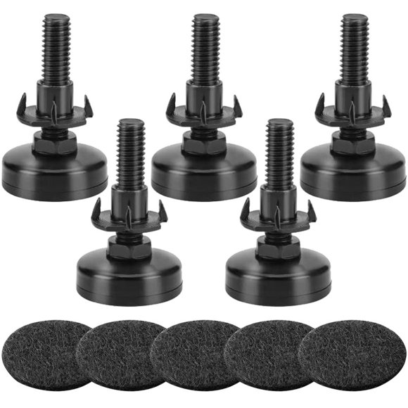 5pcs Furniture Levelers 0.75-1.5 Inch Height Adjustable Furniture Legs Table Chair Levelers Sofa Leveling Feet Metal Furniture Feet for Home Office Cabinet Cupboard Bookcase