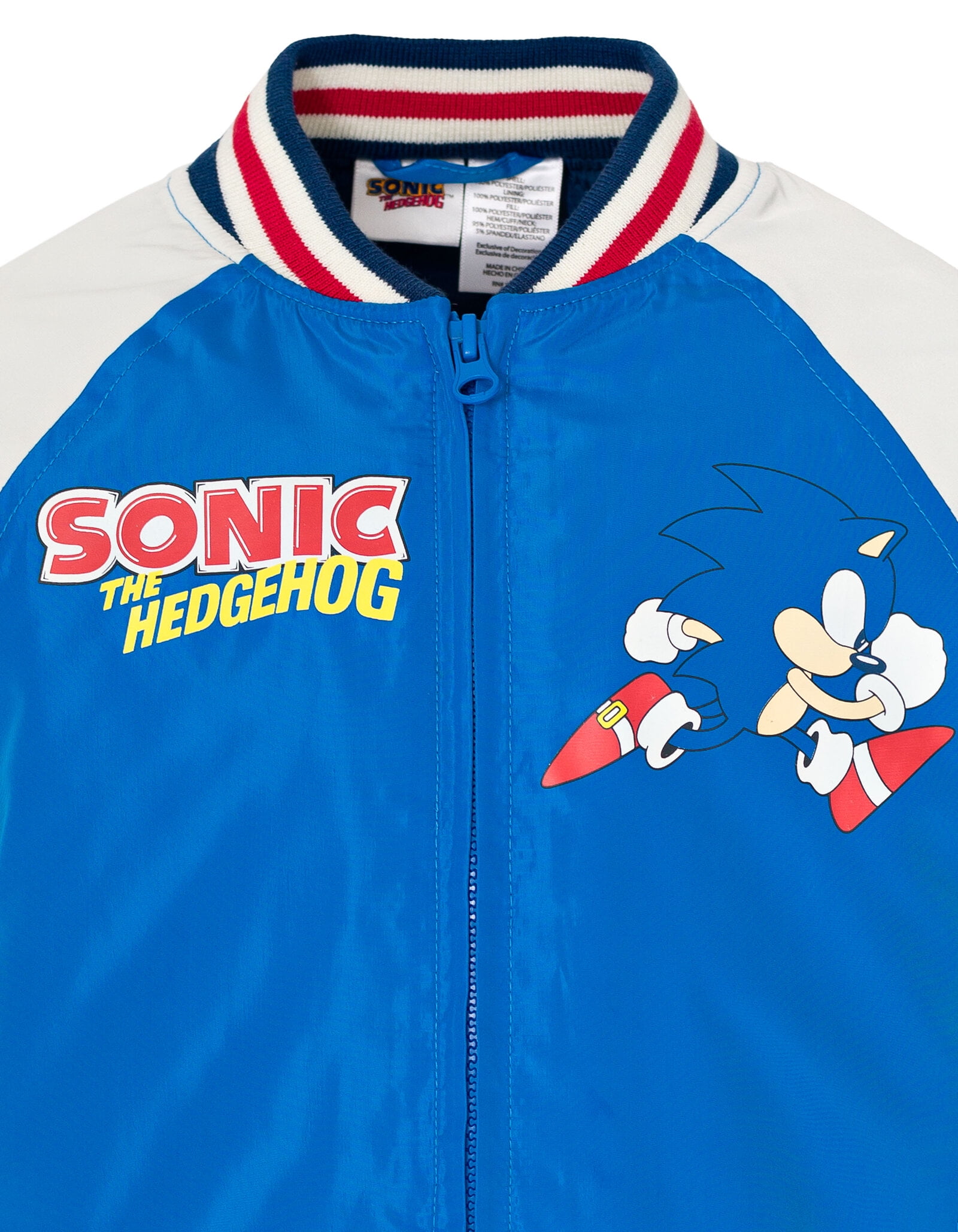 SEGA Sonic The Hedgehog Kid's Varsity Bomber Jacket, Zip-Up SEGA Sonic The Hedgehog Kid's Varsity Bomber Jacket, Zip-Up