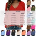thumbnail image 3 of SETOOFF Womens Loose Fit Long Sleeve Shirts, Solid V Neck Raglan Pullover Sweatshirt Lightweight Tunic Tops for Dressy Casual Dailywear Fashion, 3 of 6