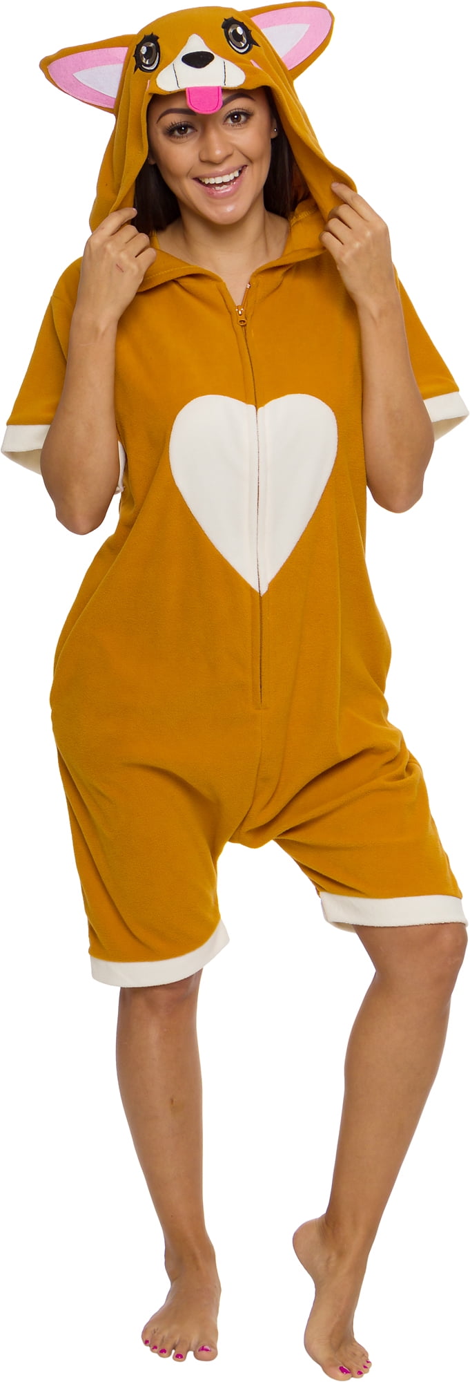 SILVER LILLY Unisex Adult Plush Animal Cosplay Costume Pajamas Corgi 
