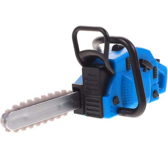 Masteelf Mini Chainsaw Figurine for Home Decor Blue PVC Sturdy and Durable Miniature House Decoration 3.5 Inches