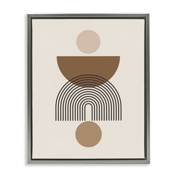 Stupell Industries Bohemian Brown & Beige Shapes Gray Floating Frame Canvas Art, 17 x 21, by LSR Design Studio