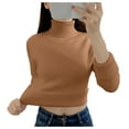 thumbnail image 1 of VBARHMQRT Chandails Blancs pour Femmes Hiver Garder au Chaud Chandail pour Femmes Manches Longues Col Roulé Chandail Doux, 1 of 9