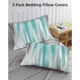 thumbnail image 3 of Turquoise Gray Pillow Covers Queen Size 2 Pack, Farmhouse Abstract Gradient Aesthetic Soft Bed Throw Pillowcases Breathable Cooling Long Lumbar Body Pillow Sham Cover for Bed Sofa 20''x30'', 3 of 7