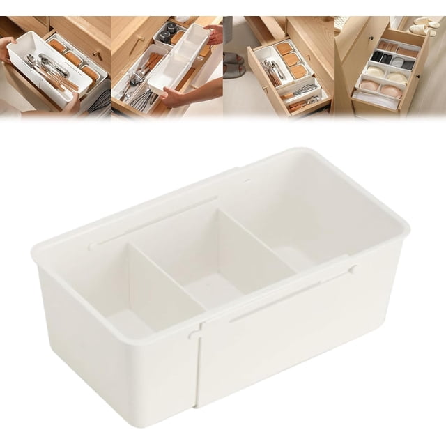 Organizadores de cajones de almacenamiento expandibles, organizador de cajones multifuncional ajustable con compartimento deslizante, bandejas de almacenamiento de cocina con divisores, adecuados para