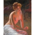 thumbnail image 2 of Pierre Carrier-Belleuse 15x18 Black Ornate Wood Framed Double Matted Museum Art Print Titled - Contemplation by Firelight (1902), 2 of 5