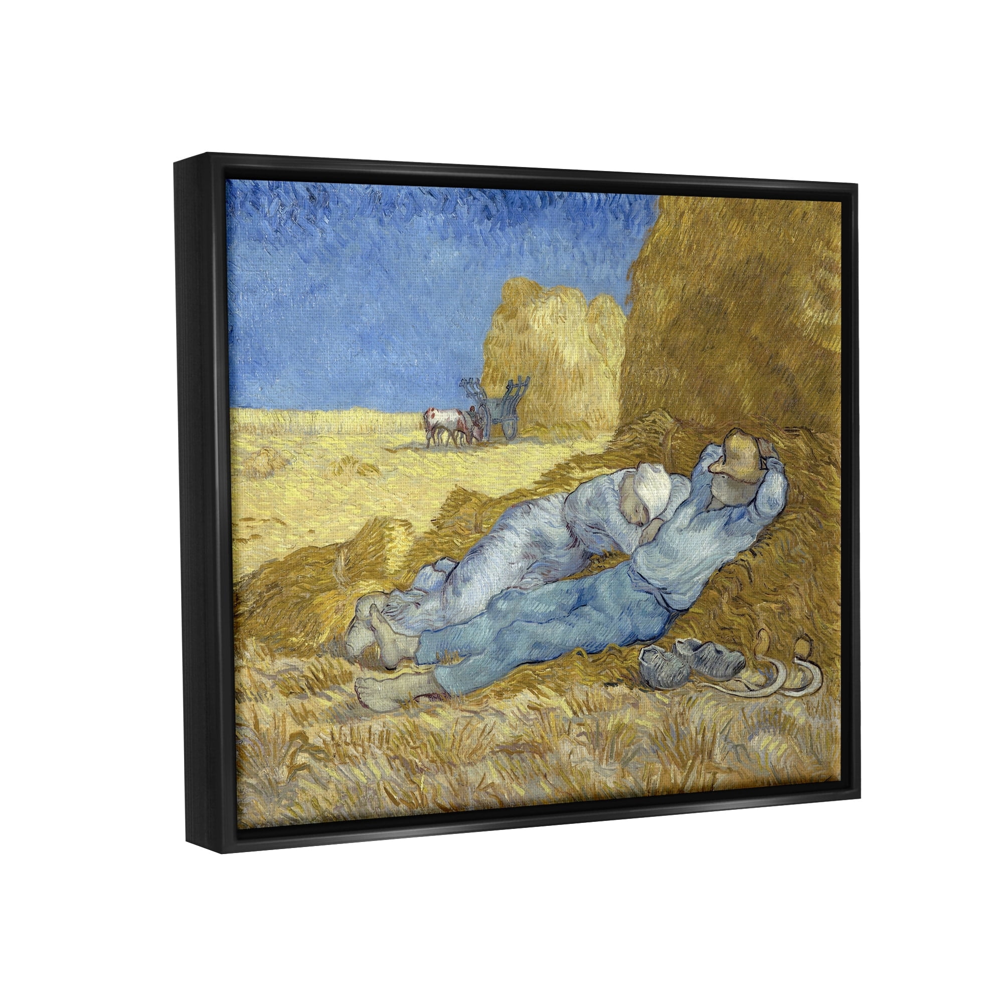 Stupell Industries The Siesta Vincent van Gogh Classic Painting Painting Jet Black Floating Framed Canvas Print Wall Art, Design by one1000paintings
