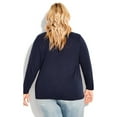 thumbnail image 2 of Avenue Women's Plus Size V-Neck Essential Long Sleeve Tee, 2 of 2