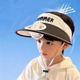 thumbnail image 4 of SAWOBUUN Kids Solar Fan Hat Boy Girl Sun Visor Hat Wide Brim Sun Protection Cap for Outdoor Summer Beach, 4 of 7