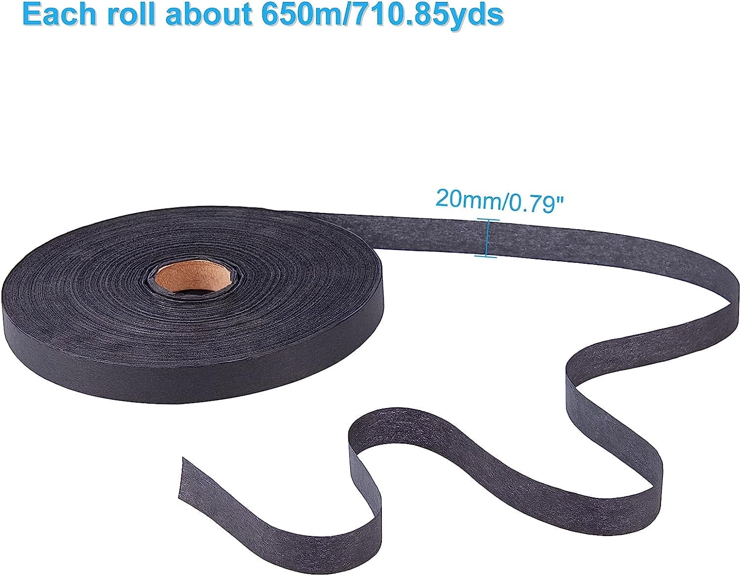 1 Roll 650m Natural Paper Raffia Ribbon Handmade Paper Rattan Ribbon Black Woven Paper Ribbon