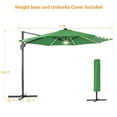 thumbnail image 5 of FLAME&SHADE 11 Ft LED Patio Cantilever Umbrella Outdoor Aluminum Offset Hanging Rotation w/Solar Lights,Green, 5 of 6