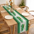 thumbnail image 3 of Saint Patrick's Day Table Runner 90 Inches Long Farmhouse Dress Scarves, Luck Leaves Car Grey Wooden Plaid Dining Tablerunner for Coffee Table/Kitchen Island/Party Décor, 13" x 90", 3 of 8