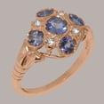thumbnail image 2 of LBG British Made 10k Rose Gold Tanzanite & Diamond ring Womens Statement Ring - 33 size options - Size 11.75, 2 of 7
