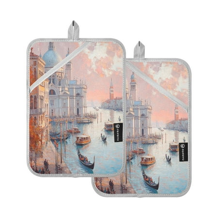 BZSMCE Pot Holder Oven Mitts Cooking baking Autumn Church View Creative Pattern Size:7x9.8in