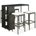 thumbnail image 1 of vidaXL 5 Piece Garden Bar Set with Cushions Poly Rattan Brown, 1 of 5