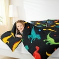 thumbnail image 4 of Castle Fairy Kawaii Dinosaur 2Pcs Bedding Comforter Set for Child Children Preppy,Cartoon Wildlife Twin Comforter Sets,Cute Animal Breathable Bedding Set,Super Cozy Room Decor, 4 of 8