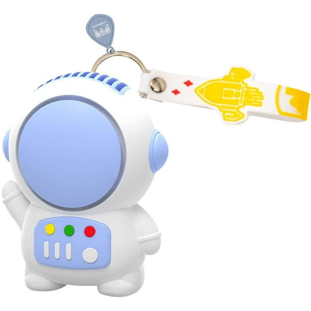 Mini ventilador de mano, ventilador portátil de astronauta sin aspas, mango antideslizante con llavero, ventilador recargable USB de astronauta de dibujos animados, ventilador de verano al aire libre JFHHH pequeña