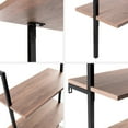 thumbnail image 5 of happimess Madera 72.05" Classic Industrial 5-Shelf Wood Wall-Mounted Open Ladder Bookcase with Metal Frame, Brown/Black, 5 of 9
