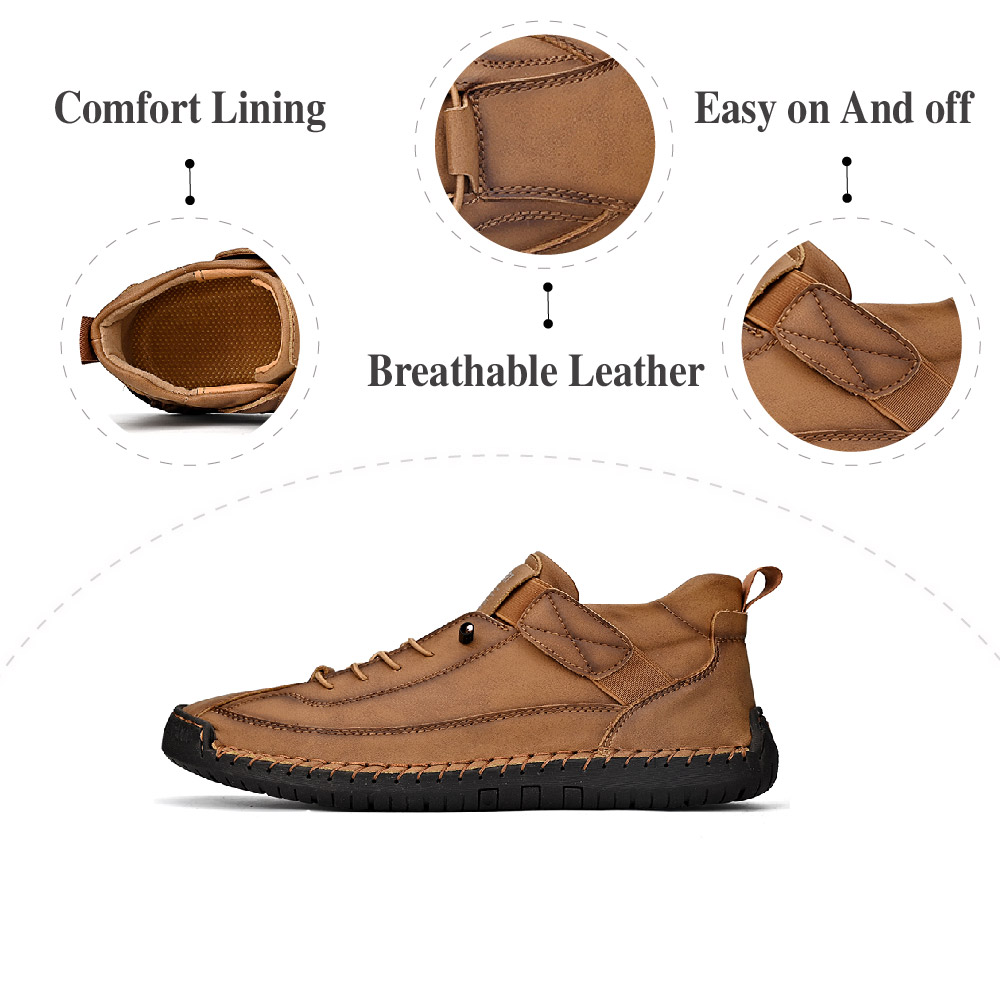 Mens Business Casual Shoes Comfortable Fashion Sneakers Lightweight Hiking Shoes Breathable Outdoor Shoes Brown 10 US