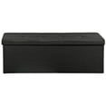 thumbnail image 3 of ZENY 43.3 Inches Folding Storage Ottoman Bench Storage Chest Foot Rest Stool Bed End Bench with Foam Padded Seat, Holds up to 660 lb, Black, 3 of 8
