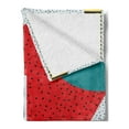 thumbnail image 2 of 1990s Soft Flannel Fleece Throw Blanket, Abstract Modern Art Composition with Geometric Shapes Illustration, Cozy Plush for Indoor and Outdoor Use, 50" x 70", Vermilion Teal, by Ambesonne, 2 of 5