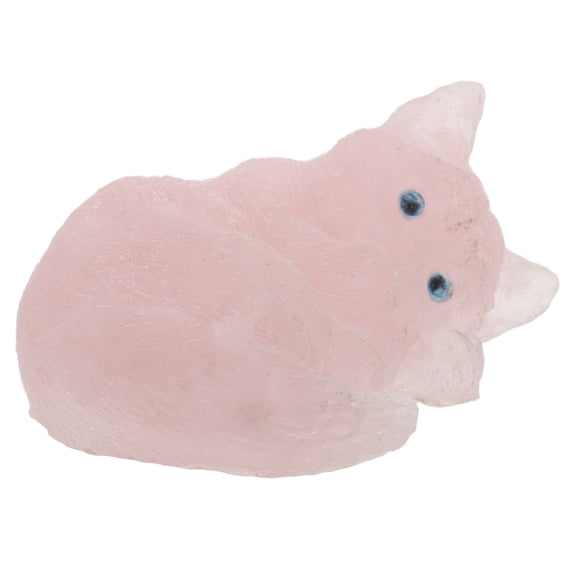 FUEENIRVA Crystal Cat Decorations Pink Crystal 1Pcs Home Decor