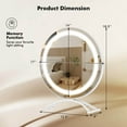 thumbnail image 3 of Costway Miroir de Maquillage Rond 16 Pouces avec 3 Couleurs de Lumières à Intensité Réglable et Fonction Mémoire Blanc, 3 of 10