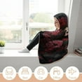 thumbnail image 5 of Hooded Blanket Skull and Rose Wearable Blanket Cape Halloween Blanket Soft Fleece Throw Blanket with Hood for Womens, 5 of 6